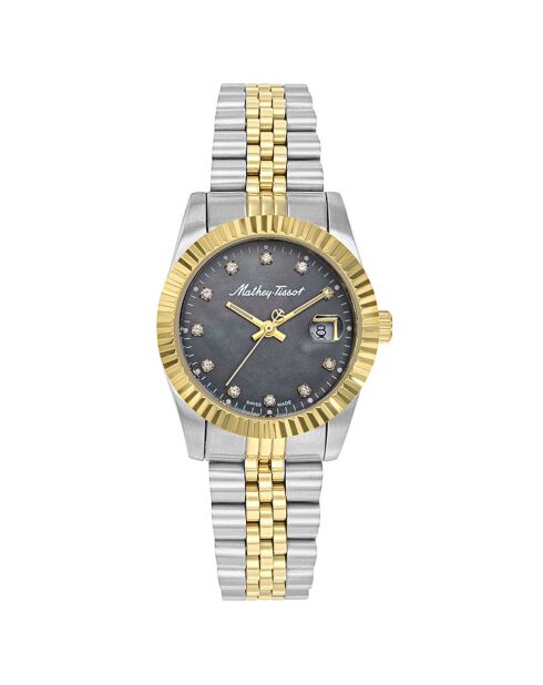 Montre Femme Quartz en Acier Mathy III MOP argenté/doré