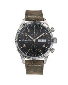 Herren-Automatikuhr aus Leder Type 21 Chrono Auto grün/braun