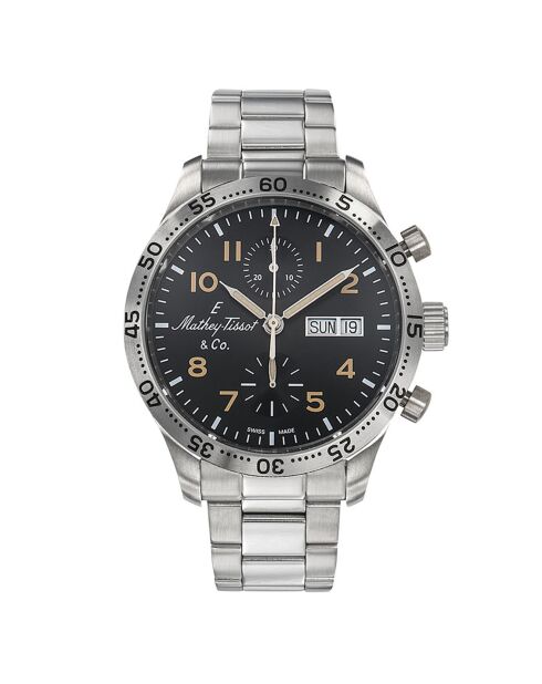 Montre Homme Automatique en Acier Type 21 Chrono Auto argentée