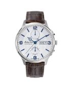 Edmond Chrono Automatic Braune automatische Lederarmbanduhr für Herren