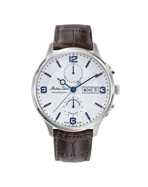 Edmond Chrono Automatic Braune automatische Lederarmbanduhr für Herren