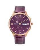 Edmond Chrono Automatic paars automatisch leren herenhorloge
