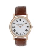 City Brown Quartz gemengd horloge van leer