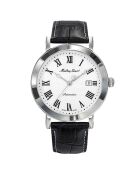 City Big Automatic automatisch gemengd horloge van zwart leer