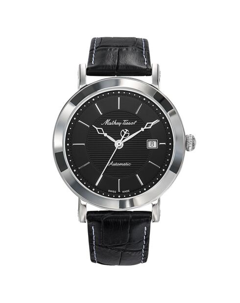 Montre Mixte Automatique en Cuir City Big Automatic noire
