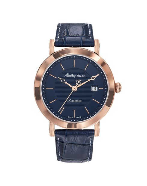 Montre Mixte Automatique en Cuir City Big Automatic bleue