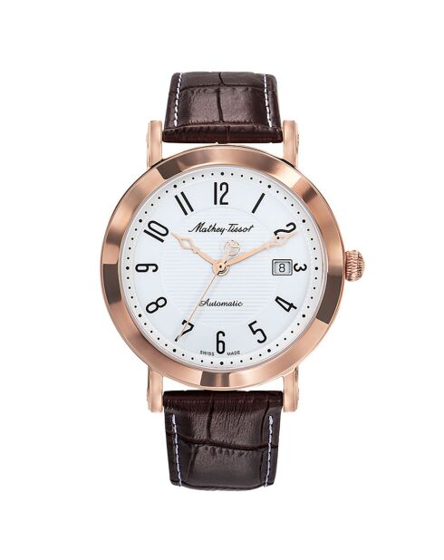 Montre Mixte Automatique en Cuir City Big Automatic marron