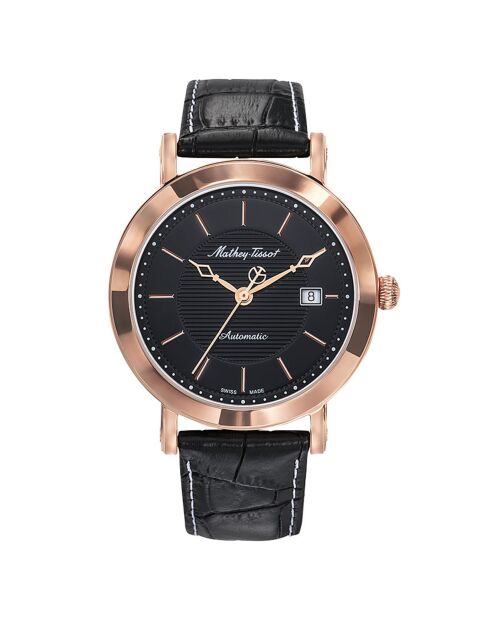 Montre Mixte Automatique en Cuir City Big Automatic noire