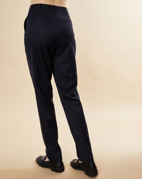 Pantalon carotte en Laine mélangée Pangol marine