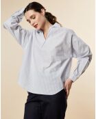 Blouse ample en Coton Couronne rayée bleu ciel