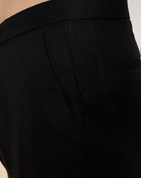 Zwarte Prescott Rechte broek van linnenmix