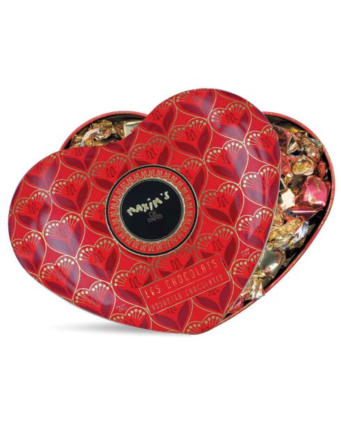 Grande Boîte Cœur assortiment de chocolats 180 gr