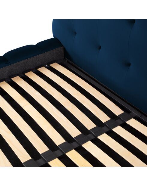 Lit avec coffre de rangement Bali Velours bleu roi - 140x200 cm