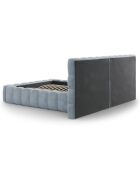 Lit avec coffre de rangement Bali Velours bleu clair - 140x200 cm