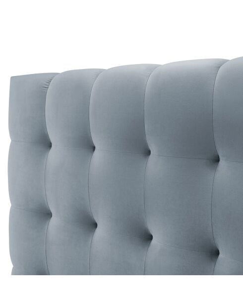 Lit avec coffre de rangement Bali Velours bleu clair - 140x200 cm