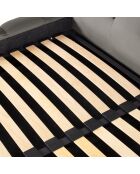 Lit avec coffre de rangement Bali Velours gris clair - 140x200 cm