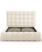 Lit avec coffre de rangement Bali Velours beige clair - 160x200 cm