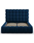 Lit avec coffre de rangement Bali Velours bleu roi - 160x200 cm