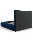 Lit avec coffre de rangement Bali Velours bleu roi - 160x200 cm