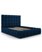 Lit avec coffre de rangement Bali Velours bleu roi - 160x200 cm