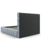 Lit avec coffre de rangement Bali Velours bleu clair - 160x200 cm