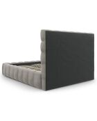 Lit avec coffre de rangement Bali Velours gris clair - 160x200 cm