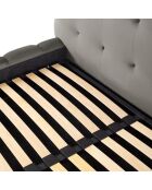 Lit avec coffre de rangement Bali Velours gris clair - 160x200 cm