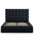 Lit avec coffre de rangement Bali Velours bleu foncé - 160x200 cm
