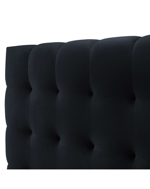 Lit avec coffre de rangement Bali Velours bleu foncé - 160x200 cm
