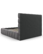 Lit avec coffre de rangement Bali Velours gris - 160x200 cm