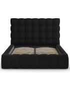 Lit avec coffre de rangement Bali Velours noir - 160x200 cm