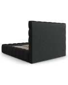 Lit avec coffre de rangement Bali Velours noir - 160x200 cm