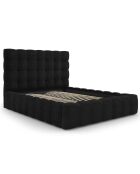 Lit avec coffre de rangement Bali Velours noir - 160x200 cm