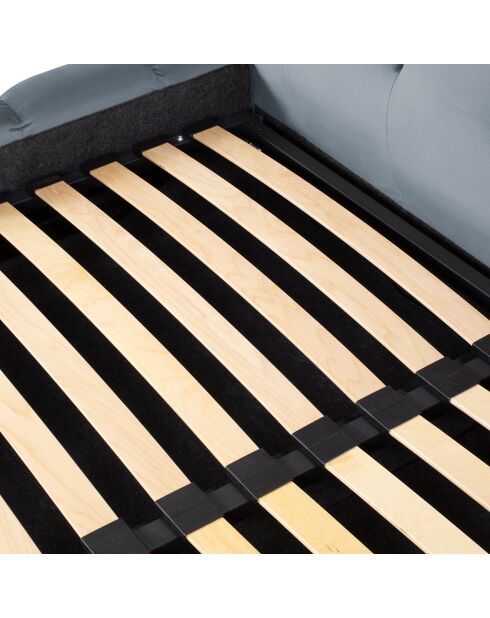 Lit avec coffre de rangement Bali Velours bleu clair - 160x200 cm