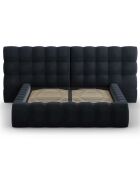 Lit avec coffre de rangement Bali Velours bleu foncé - 160x200 cm