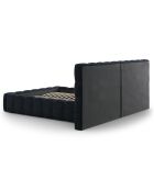 Lit avec coffre de rangement Bali Velours bleu foncé - 160x200 cm