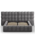 Lit avec coffre de rangement Bali Velours gris - 160x200 cm