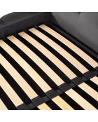 Lit avec coffre de rangement Bali Velours gris - 160x200 cm