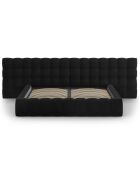 Lit avec coffre de rangement Bali Velours noir - 200x200 cm