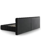 Lit avec coffre de rangement Bali Velours noir - 200x200 cm
