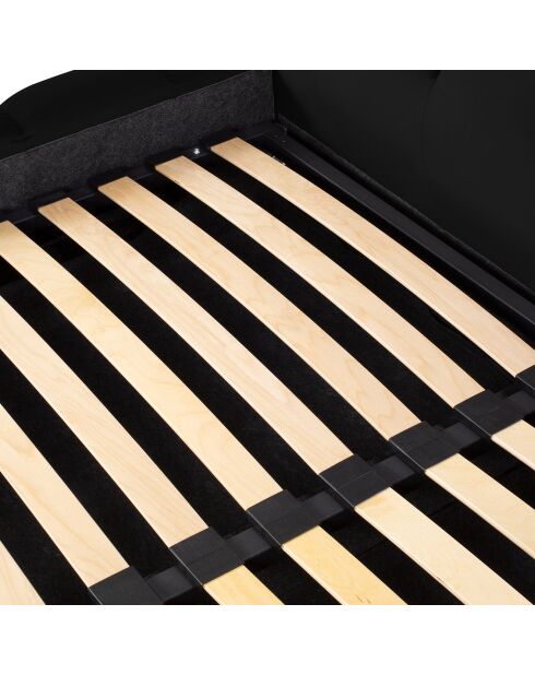 Lit avec coffre de rangement Bali Velours noir - 200x200 cm