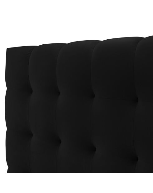 Lit avec coffre de rangement Bali Velours noir - 200x200 cm
