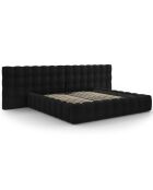 Lit avec coffre de rangement Bali Velours noir - 200x200 cm