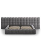 Lit avec coffre de rangement Bali Velours gris - 200x200 cm