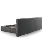 Lit avec coffre de rangement Bali Velours gris - 200x200 cm