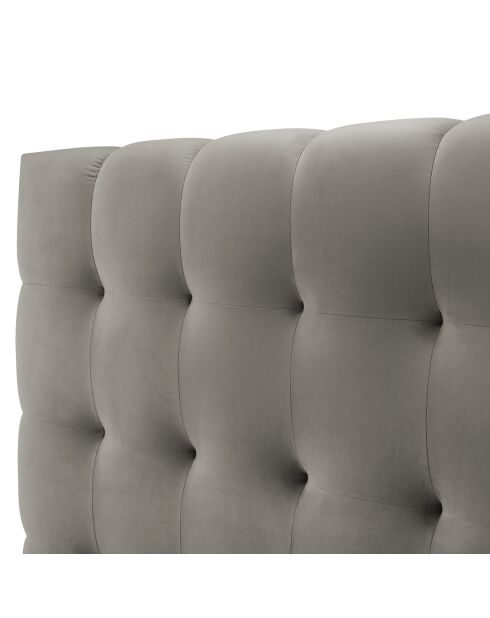 Lit avec coffre de rangement Bali Velours gris clair - 200x200 cm