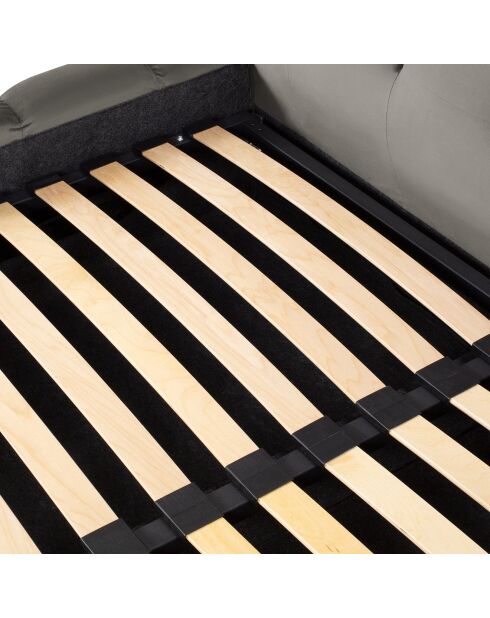 Lit avec coffre de rangement Bali Velours gris clair - 200x200 cm