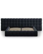 Lit avec coffre de rangement Bali Velours bleu foncé - 200x200 cm