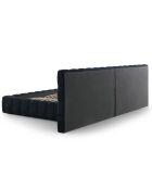 Lit avec coffre de rangement Bali Velours bleu foncé - 200x200 cm