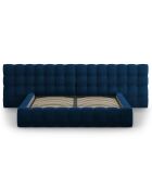 Lit avec coffre de rangement Bali Velours bleu roi - 200x200 cm